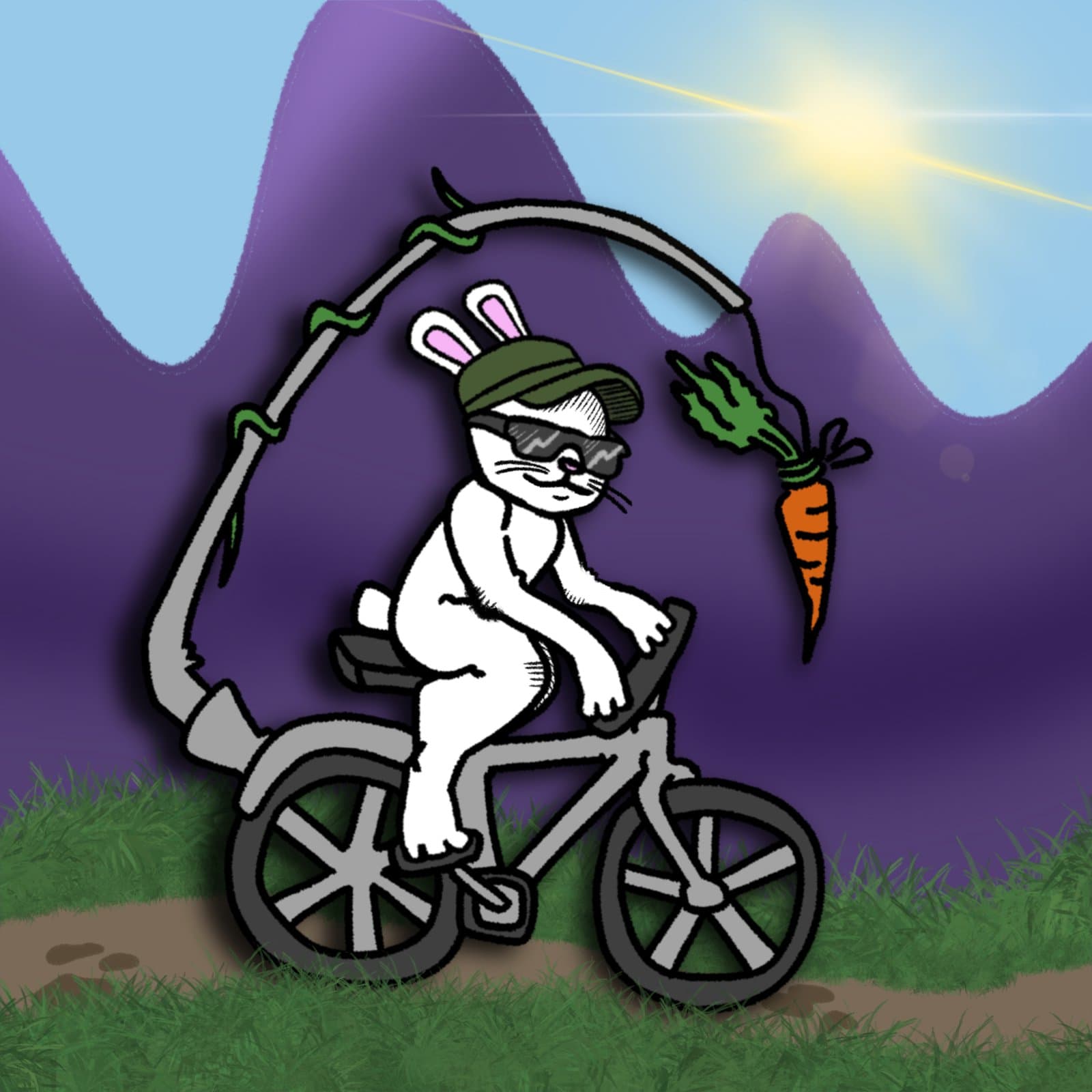 Bike bunny illustration by Serena Skye Henderson